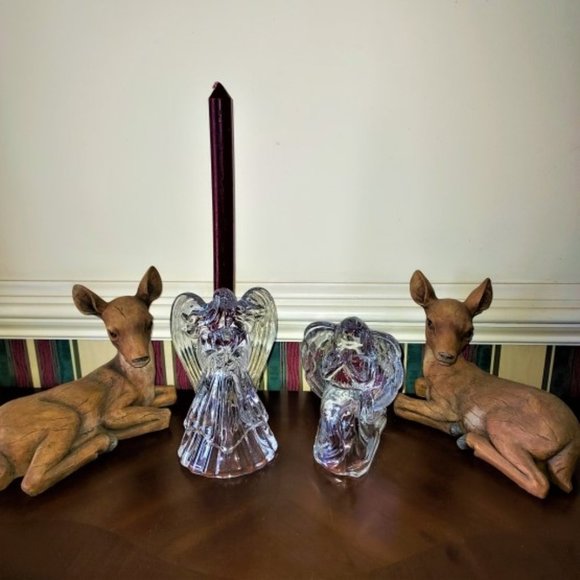 Vintage DePlomb Crystal Angel Candle Holders Set of 2 - Picture 2 of 15